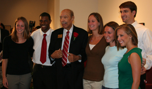 The late Paul R. Jones with Arts and Sciences Ambassadors in 2009.