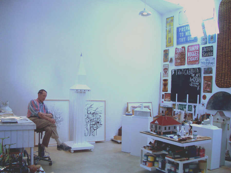 William Christenberry in his DC studio in July 2009.