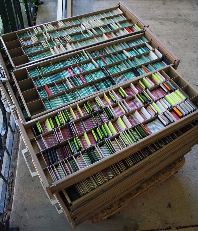 The End of Analog: our 80,000+ slides are moved into storage as we migrate into the digital era.