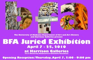BFA Juried Exhibition 2010 poster
