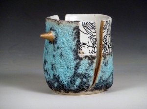 Sydney Ewerth, "Mind The Gap," 2015. This ceramics piece won in the juried Dirty South Mug Competition.