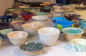 Handmade bowls at Empty Bowls 2015