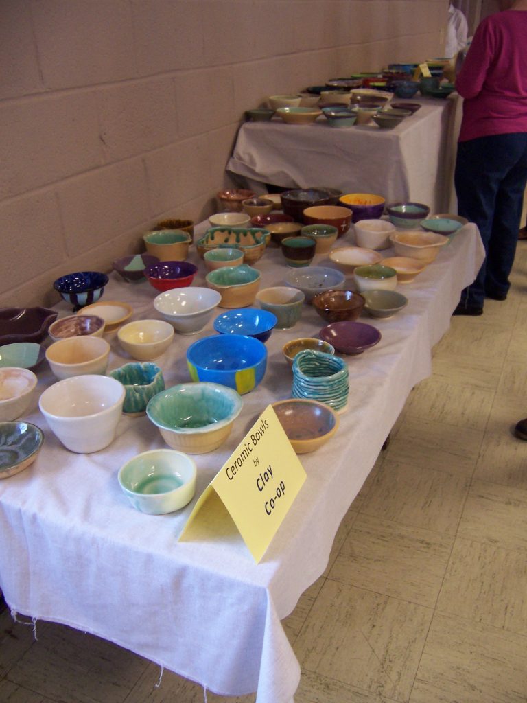 Kentuck's Clay Co-op and UA's Crimson Clay contributed handmade soup bowls to the year's Empty Bowls.