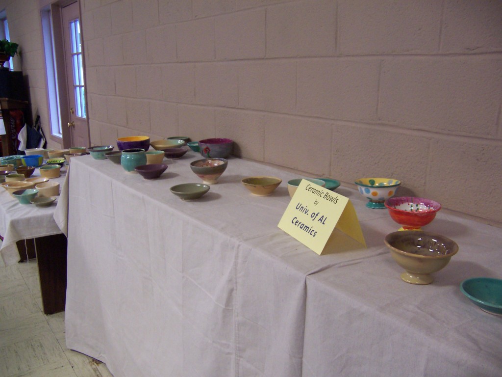 Just a few bowls left halfway through a successful lunch fundraiser at this year's Empty Bowls.