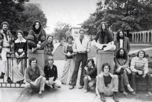 Fall 1976 Art Grad Students on Woods Quad. Photo by Larry Newberry