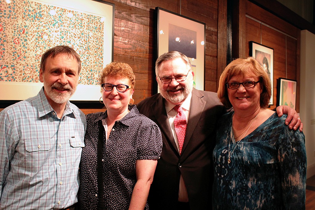 Bill and Sara Hall with Robert and Lynn Olin in the UA Gallery. Photo courtesy UA College of Arts and Sciences.