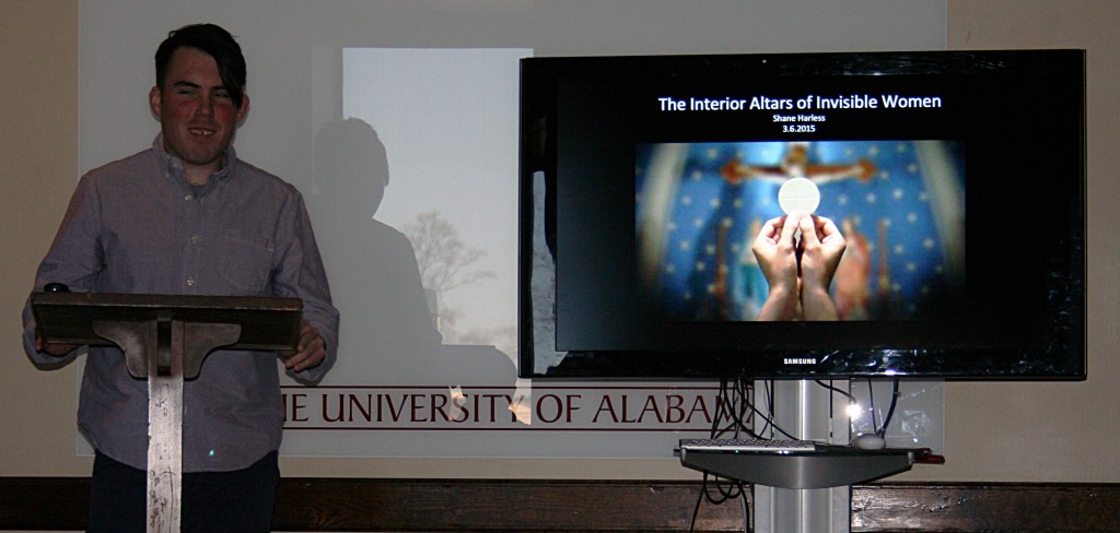 Shane Harless, of Tulane, presenting at the 20th Annual Graduate Student Symposium in Art History, Friday, March 6, 2015, UA.