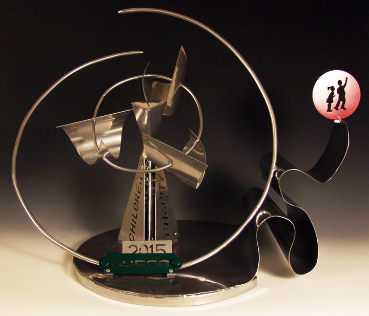 Alli Sloan's steel sculpture for 9th annual Nucor Children’s Charity Classic auction.