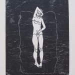 Aliosky García Sosa, "Silencio en la noche," 2014, xilografía (woodcut).