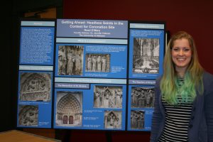 Reed O’Mara presents her art history research poster.