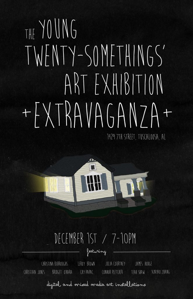 Poster for Young Twenty-Somethings' Art Exhibition Extravaganza