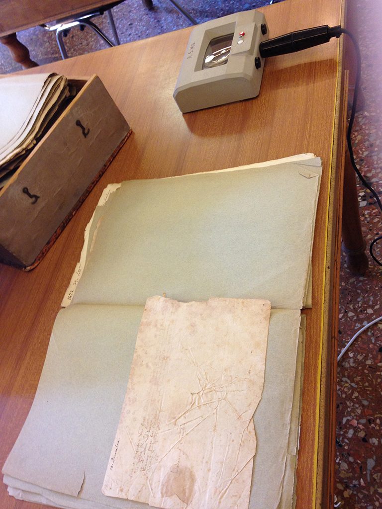 Correspondence from c. 1430 at the Archivio di Stato in Modena that Dr. Jones is studying.
