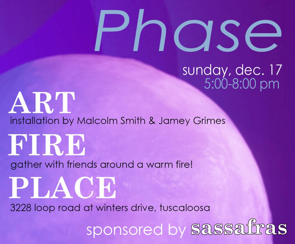 Jamey Grimes and Malcolm Smith at Sassafras Park, Dec. 17, 5-8 pm