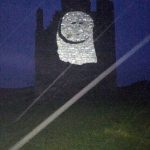 Design projection-mapped onto O'Brien's Castle on Inis Oírr by Jane Cassidy.