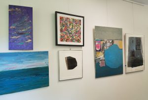 Installation view of Ann Betak Class Exhibit at Canterbury Chapel, July 2018