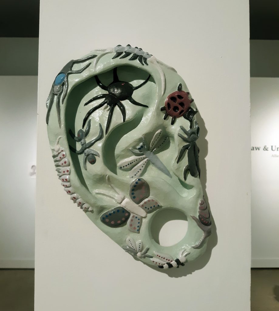 Allie Gant, “National Geographic (in green),” 2018, ceramics/sculpture. Raw & Unfinished Business - Allie Gant & Jennifer Gault (BFA exhibitions), Sella-Granata Art Gallery, UA.