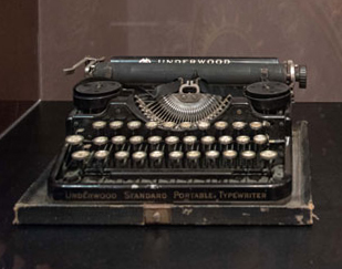 Hemingway's typewriter in Steve Soboroff's collection at the UA Gallery, DWCAC, Tuscaloosa