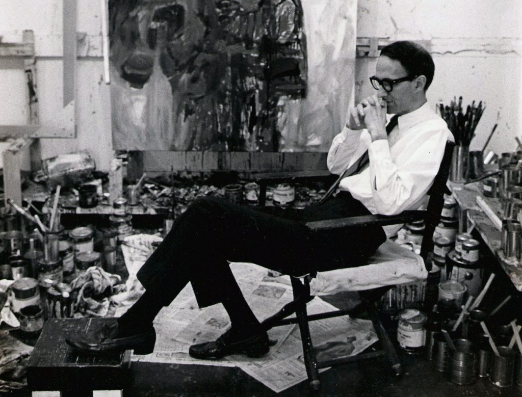 Al Sella in his studio, probably taken in 1965, Courtesy of the Sella Estate.