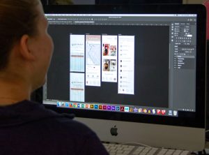 a student designing a website