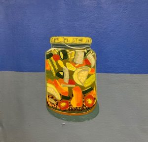 painting of a jar of pickles