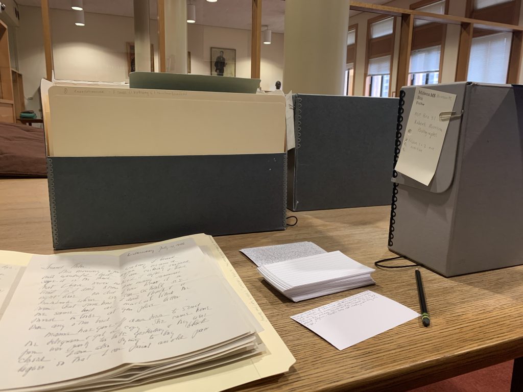 papers, file folders and archival materials in a library